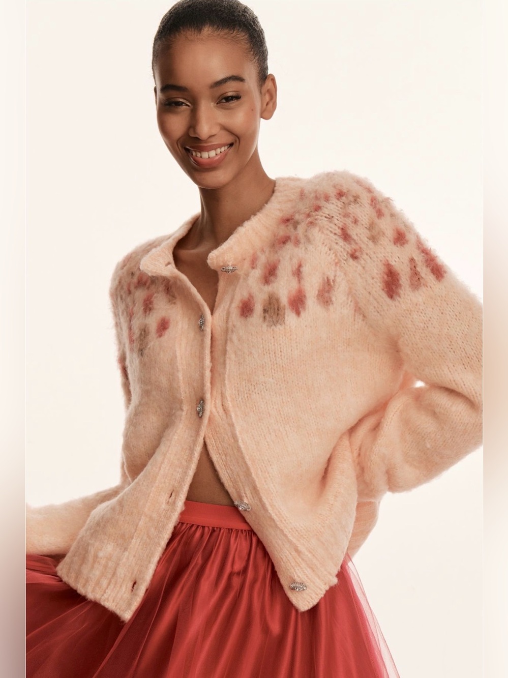 Anthropologie Brushed Embellished Wool
Blend Cardigan NWT